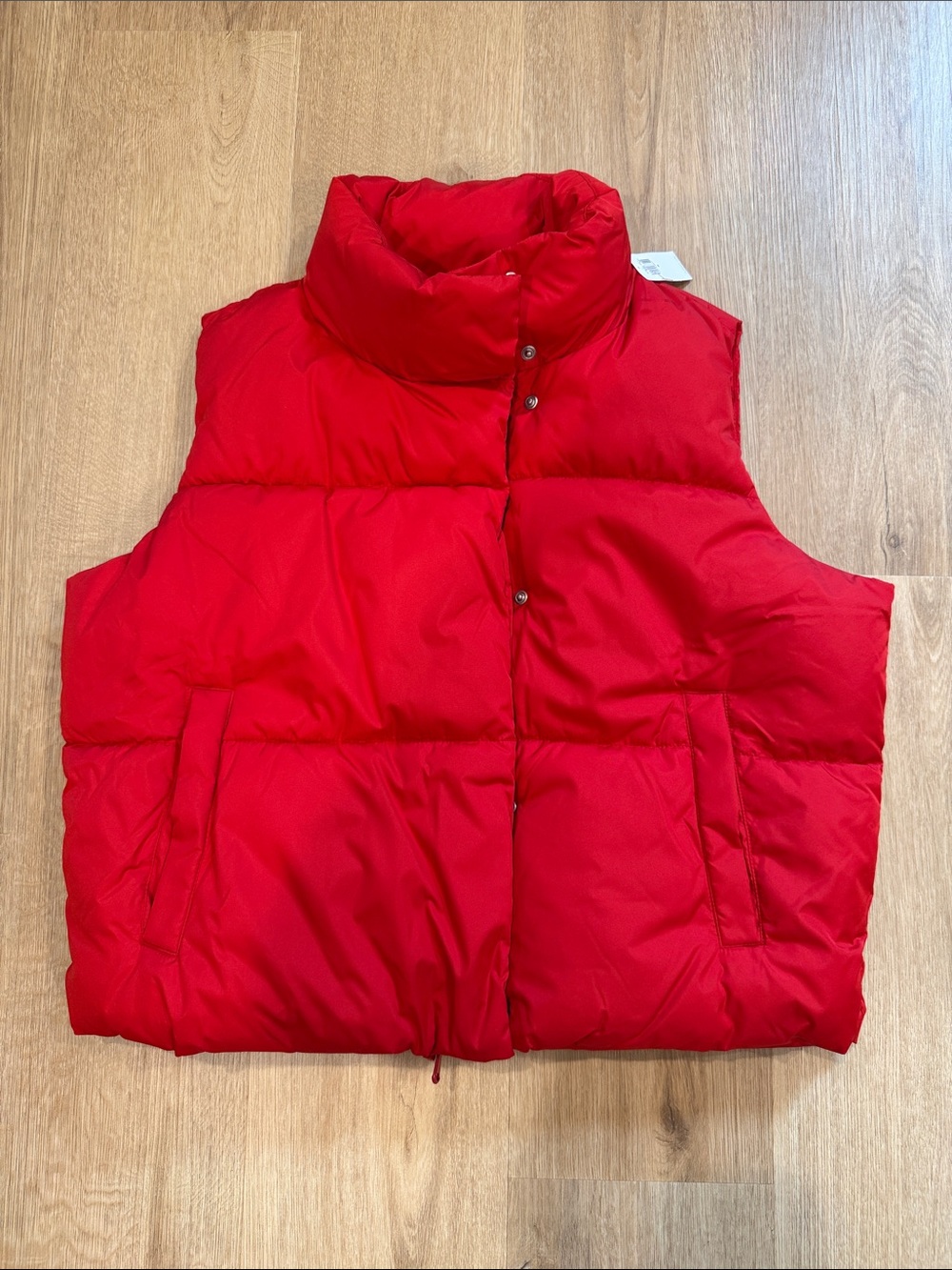 Old Navy Women’s Red Puffer Vest - Lightweight Quilted Layer-Small